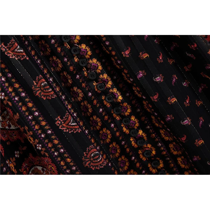 Платье-мини женское шифоновое с длинным рукавом-фонариком и высокой талией