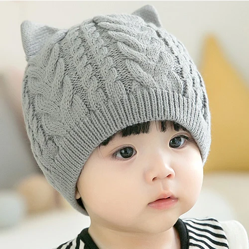 grey hat Зимняя шапка с помпоном, шарф, комплект для маленьких мальчиков, шапки, шарфы для детей, детская шапочка, шапка для девочек, HT19018 - Цвет: grey hat