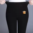 Утепленные бархатные плотные женские осенне-зимние однотонные брюки с принтом кошек для тренировок дома эластичные брюки Леггинсы