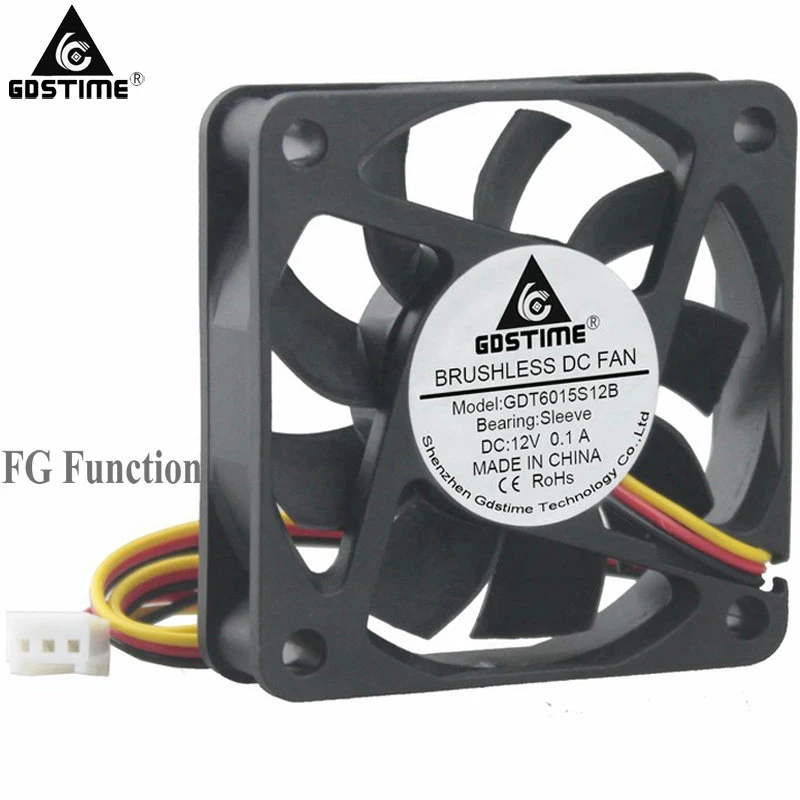 10 шт./лот Gdstime 6015 12V 3Pin FG тест скорости 60 мм 60x60x15 6 см Бесщеточный вентилятор