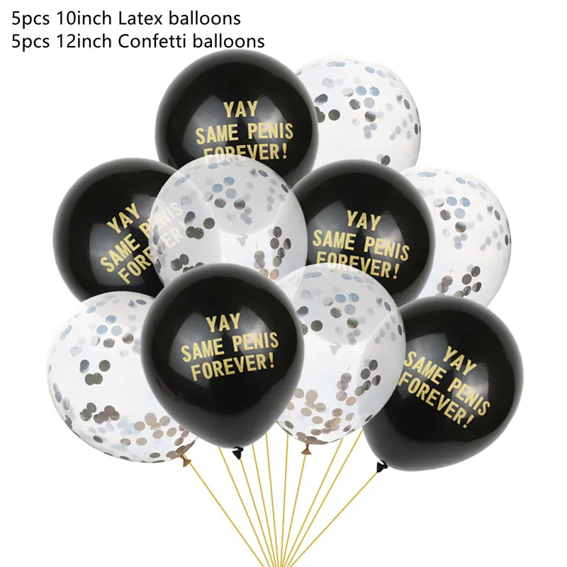 10pcs silver Confet2 Украшения для девичника тот же пенис навсегда воздушный шар невесты быть баннер гирлянда для девичника курица вечерние Mr Mrs Свадебные украшения - Цвет: 10pcs silver Confet2
