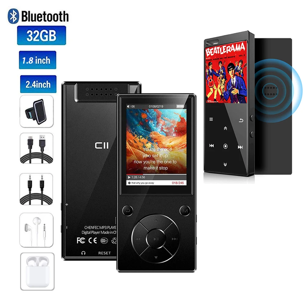 Mp3 плеер 32 ГБ Bluetooth 5 1 HiFi без потерь MP3/MP4 музыкальный большой экран 2 4 дюйма