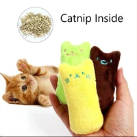 teeth grinding catnip toys funny interactive plush cat toy pet kitten chewing vocal toy claws thumb bite cat mint for cats