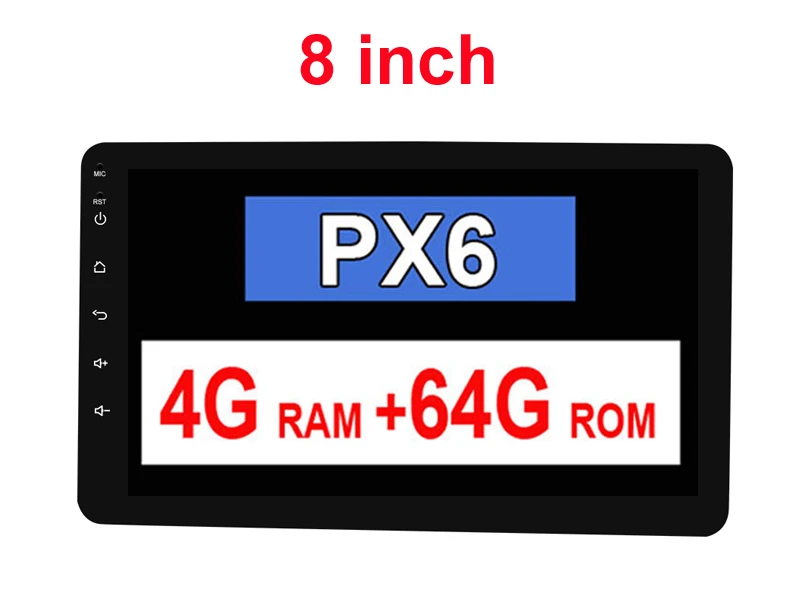 8in PX6 P061 4G 64G 1 din Android 9,0 Восьмиядерный PX6 автомобильный Радио Стерео gps Navi Аудио Видео плеер блок ПК Wifi BT HDMI AMP 7851 OBD DAB+ SWC 4G+ 64G - Цвет: 8in PX6 P061 4G 64G