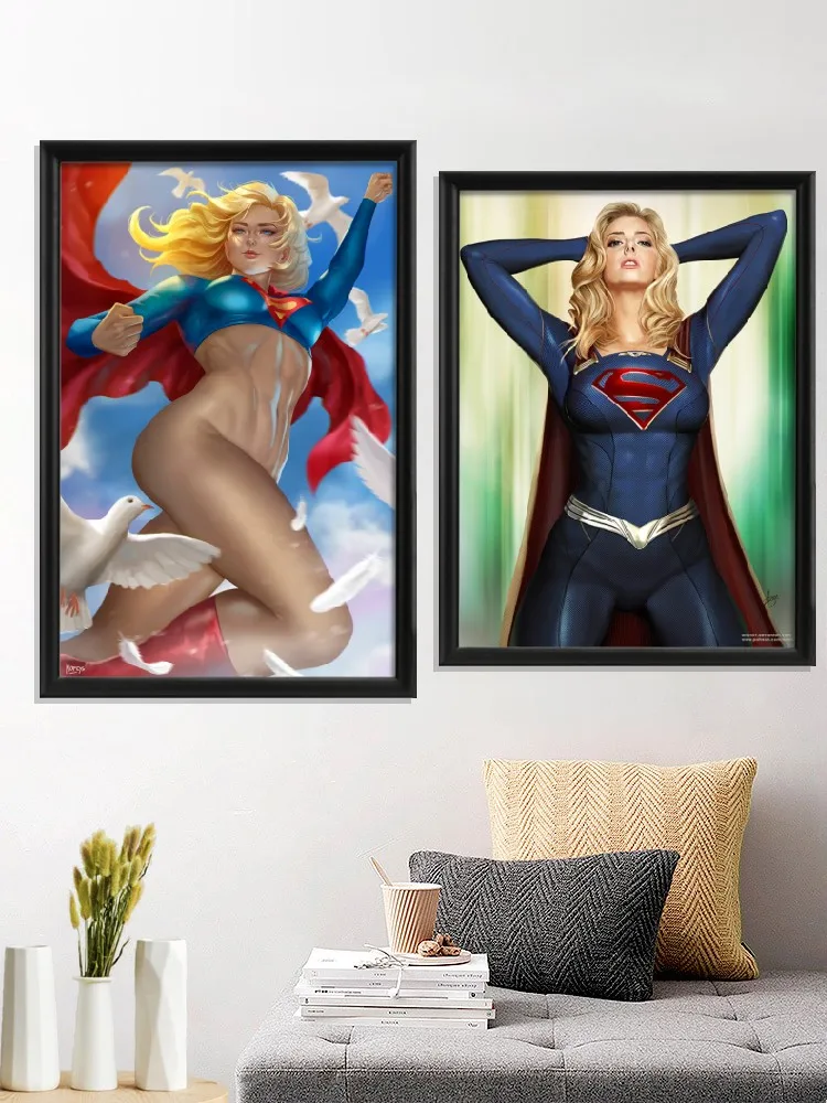 Супер девушка DC мультфильм Сексуальный Обнаженный аниме плакат комната Декор