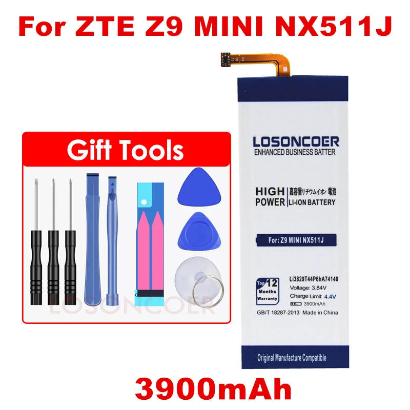 Мини-аккумулятор LOSONCOER Li3829T44P6hA74140 3900 мАч для ZTE Nubia Z7 Z9 NX508J NX510J NX511J Max Plus | Мобильные