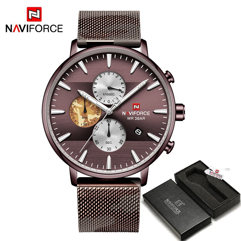 CFCE BOX Топ люксовый бренд NAVIFORCE Мужские часы Модные Спортивные кварцевые мужские s часы водонепроницаемые армейские военные наручные часы Relogio Masculino - Цвет: CFCE BOX