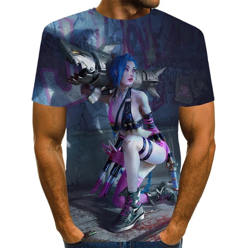 

League of Legends Men's and Women's Fashion 3D Printed T-Shirt LOL Game Boys and Girls Street Sports POLO Breathable Hip Hop Top