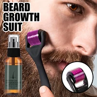 30ml beard growth roller set beard fast growth kit mens beard growth essence nourishing enhancer beard oil spray beard care