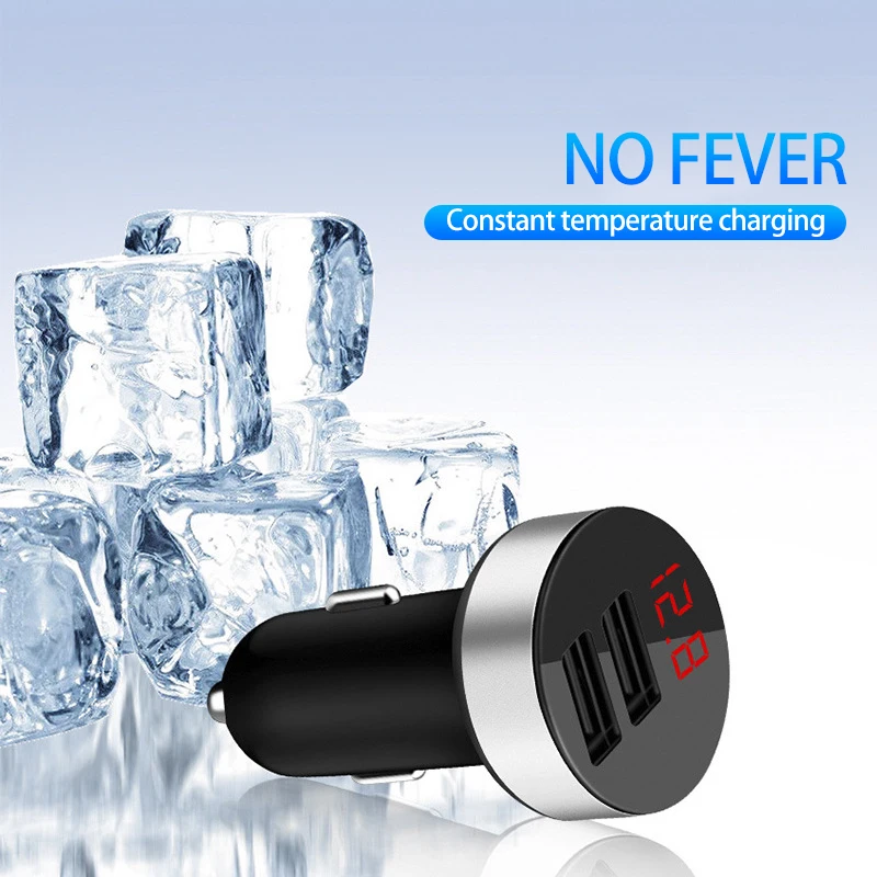Car Accessories Dual USB Charger Universal Usb Intelligent Digital Display Phone Quick Charge Dropshipping |