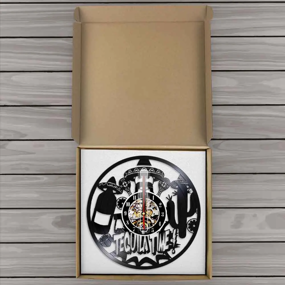 Виниловые часы для напитков с текилой настенные современный дизайн декора кухни