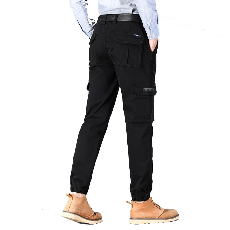 2020 Autumn New Men's Slim Fit Outdoor Casual Tooling Multi-pocket Small Feet Leg Pants Plus Size Fashion Cotton Long | Безопасность