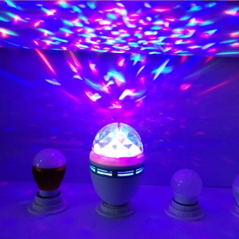 Вращаюсветодиодный светодиодная RGB-лампа E27 3 Вт 6 с автоматическим вращением