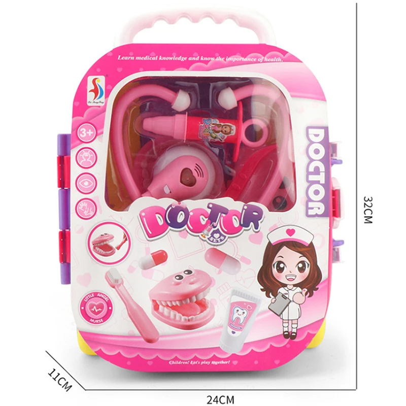 

Children Doctor Toy Pretend Play Set Portable Suitcase Medical Accessorie Tool Game Play House Simulation Family Doctor Toys