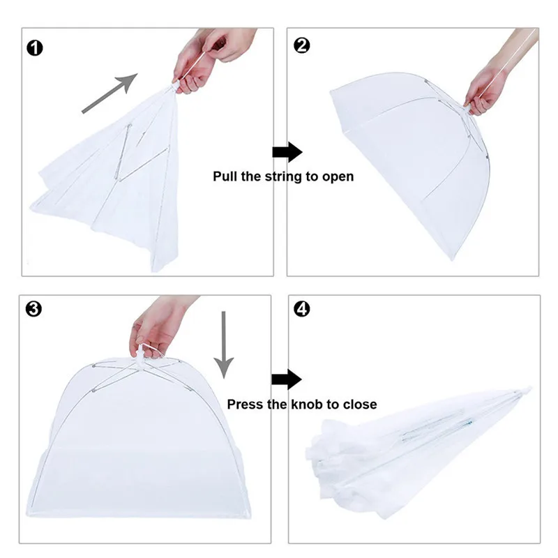 

1 2 3 4 X Set Of Protective Food Cake BBQ Covers Insect Folding Mesh Umbrella All for Kitchen Accessory Kitchen Utensils Sets