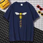 Let It Bee со смешными героями из мультфильмов Мужская футболка с рисунком Harajuku Свободные футболки модные толстовки с капюшоном футболка Новая летняя одежда с О-образным вырезом мужские топы с О-образным вырезом