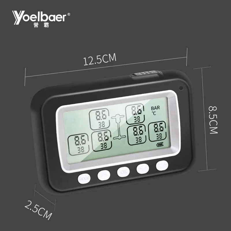 

Yoelbaer 219PSI External Sensor 6-8-10-12-14-16-20-18-22 Wheels Tire Pressure Monitoring System BUS Truck TPMS