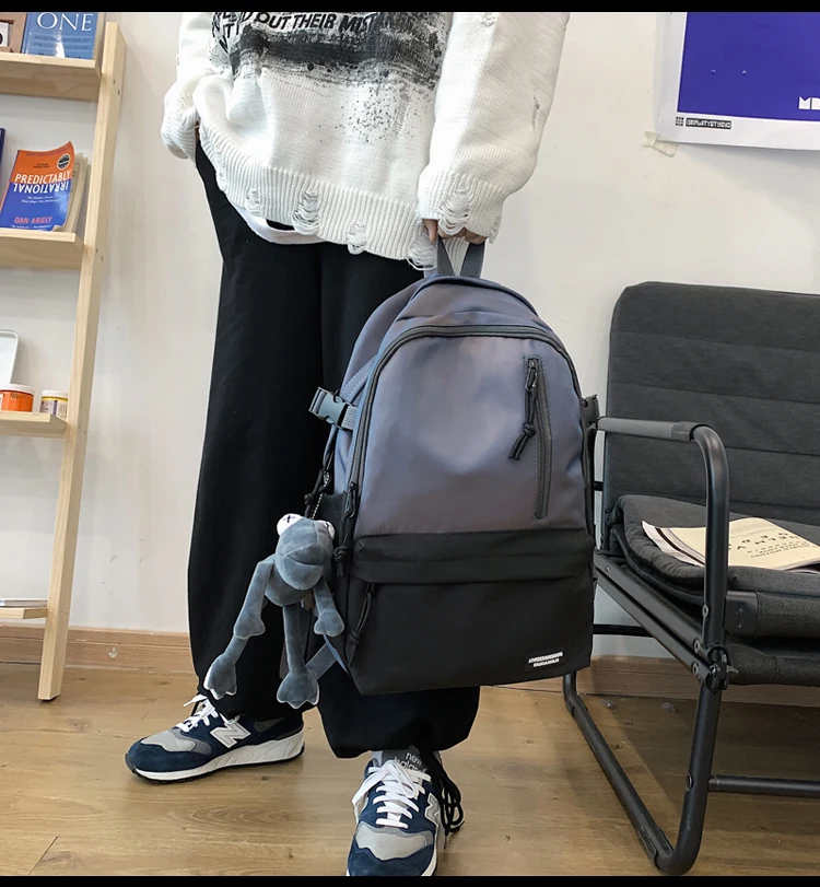 

PB4154 2021 new Trendy college students Korean women's backpack casual travel men's backpack