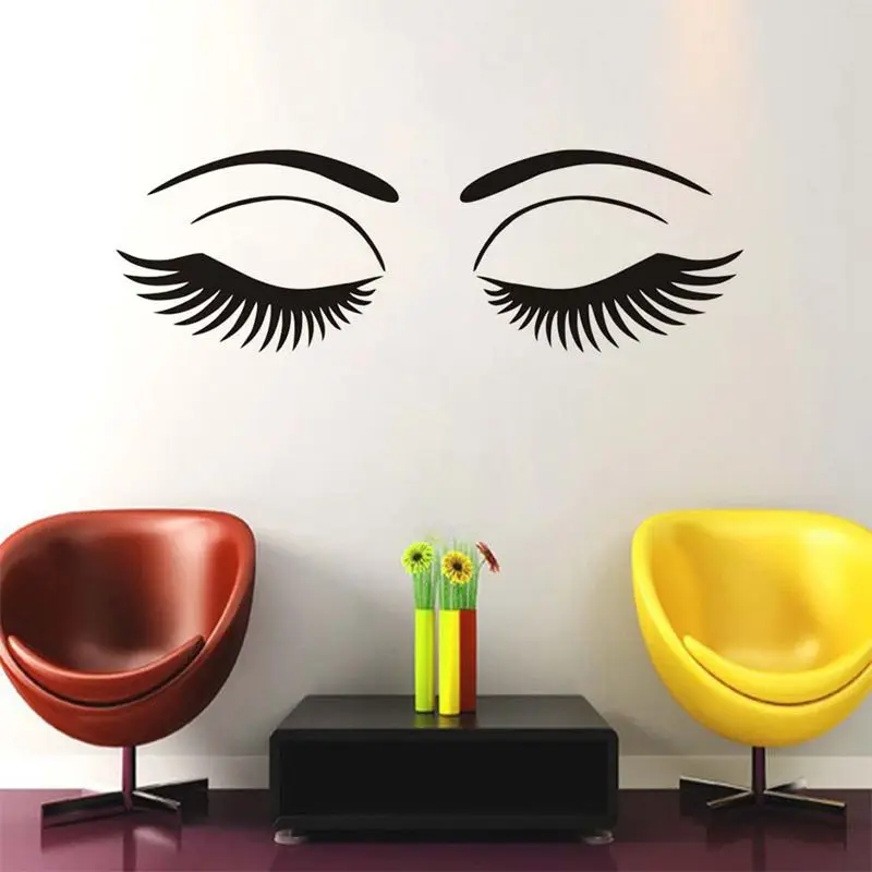Красивые ресницы художественные настенные наклейки ПВХ наклейка съемные обои