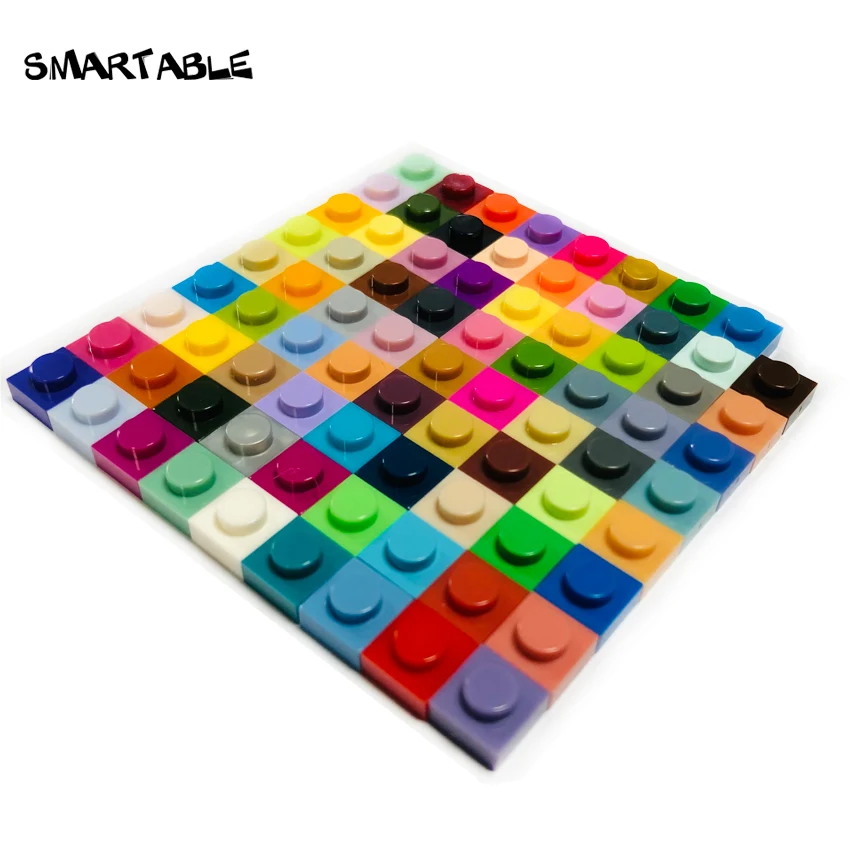 Детали для конструктора Smartable россыпью 1X1 80 цветов QR код и логотип игрушки мозаики