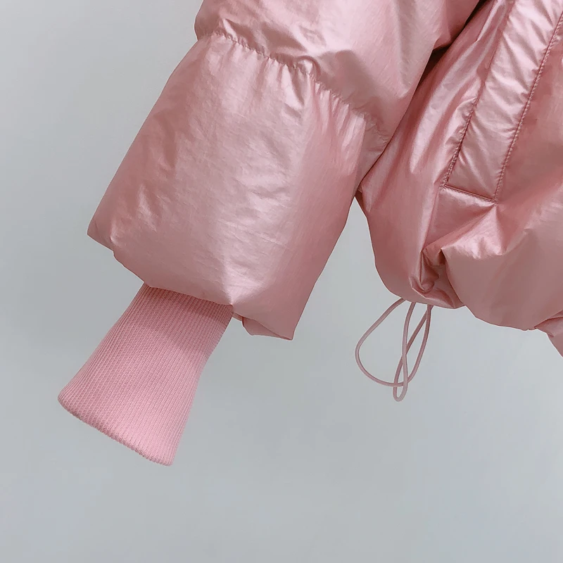 Зимняя Глянцевая парка 2019 женское водонепроницаемое пальто куртка с вышивкой