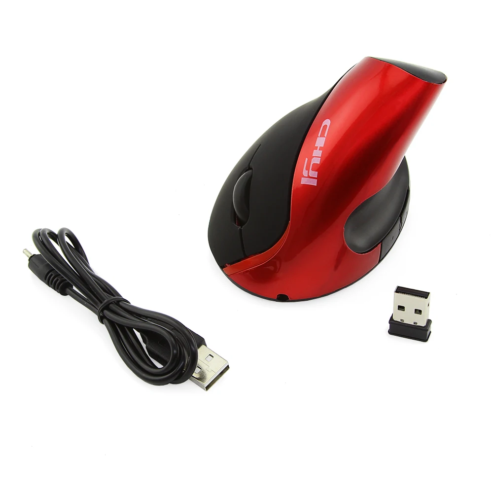 

CHYI Ergonomic Vertical Mouse Wireless Right Hand Mice Office USB Gamer Optical Mause Rechargeable Wrist Healthy For Laptop PC