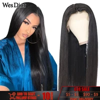 straight lace front wig with baby hair brazilian straight lace front human hair wigs 4x4 lace wigs for black women density180 1b