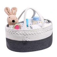 baby diaper storage box 100 cotton rope baby room diaper basket diaper storage box for wet wipes toy organizer nappy bag