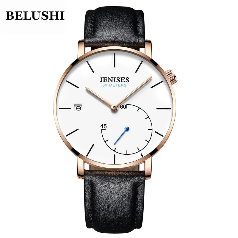 

Men Watch Quartz Business Wristwatch Clock Gift Fashion Sport Wrist Watch Alloy Case Leather Top Brand Band