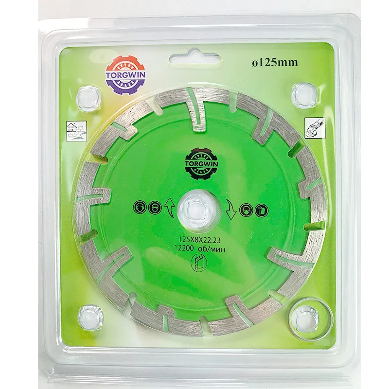 Diamond blade with turbo segments protective teeth for dry cutting of granite concrete slate gypsum clinker wood and others | Инструменты