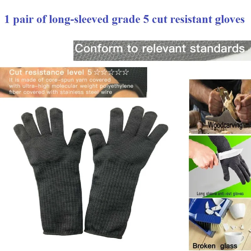 

1 pair Anti-cutting Gloves Cut Proof Stab Resistant Butcher Work Glove