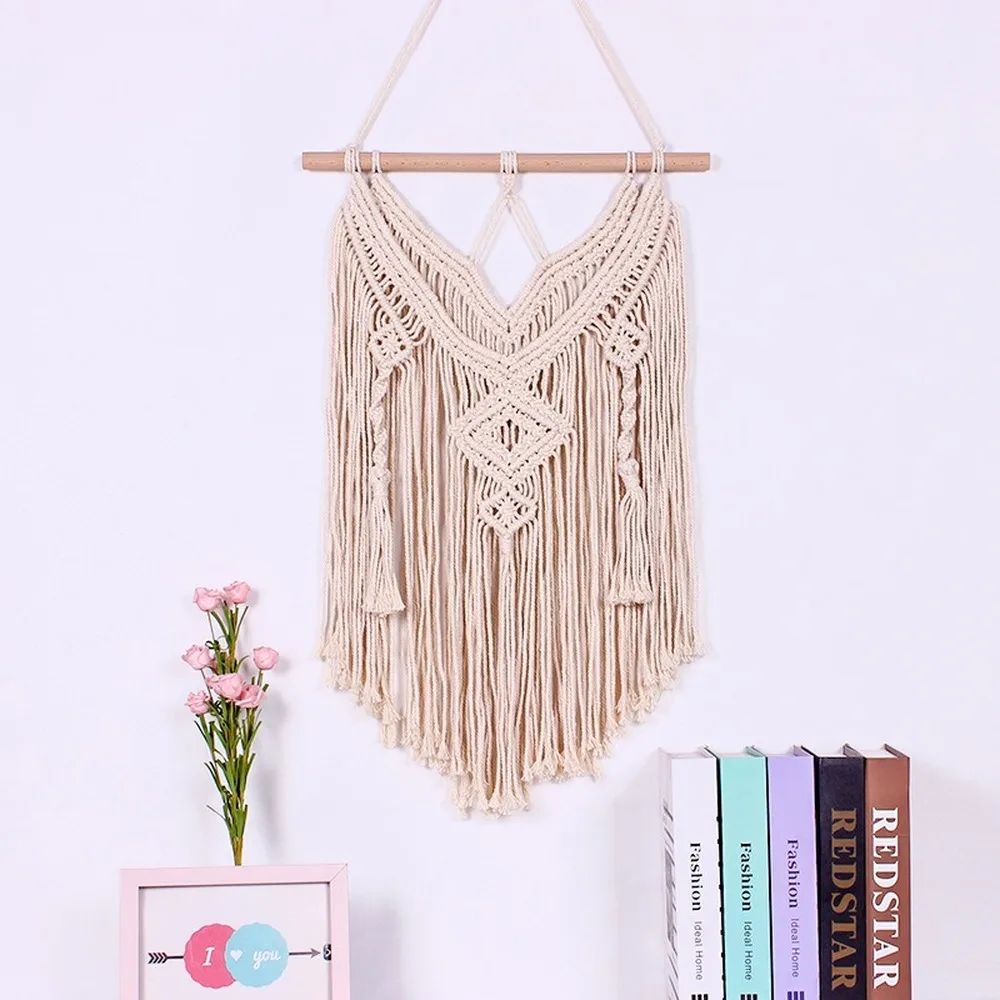 

Hand-woven Pendant Macrame Wall Hanging Boho Geometry Woven Tapestry Crafts Wedding Room Decor Gorgeous Tapestry Christmas Gift
