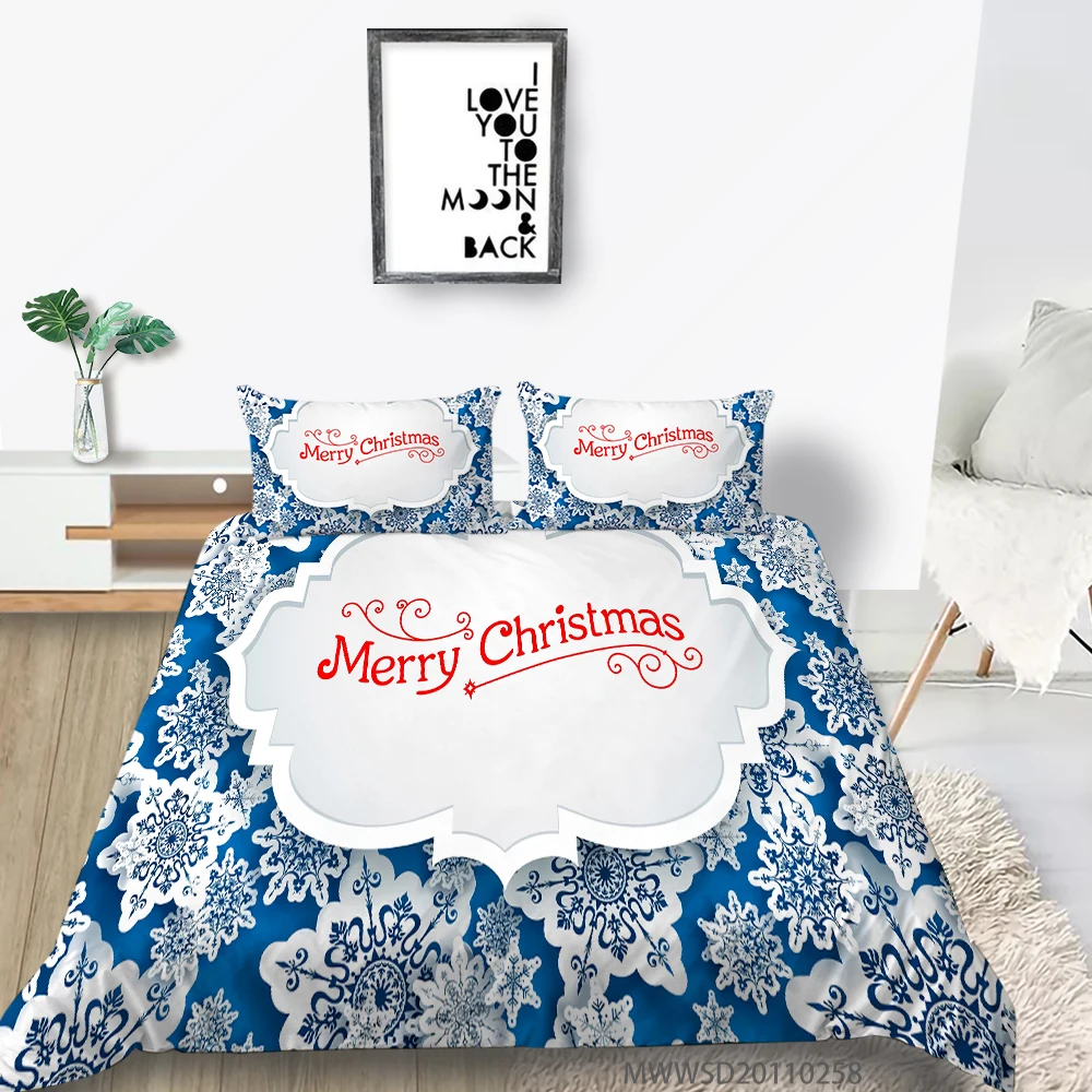

2020 New Year Festival Bed Decoration 3D Print Christmas Bedding Duvet Cover Set King Size