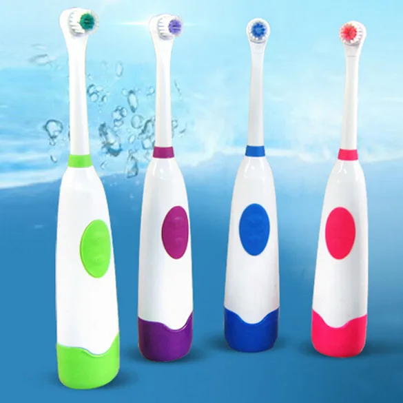 Rotating Electric Toothbrush Whitening Teeth Waterproof Portable Mini Clean Remove Residue Electric Toothbrush with 2 Brush Head