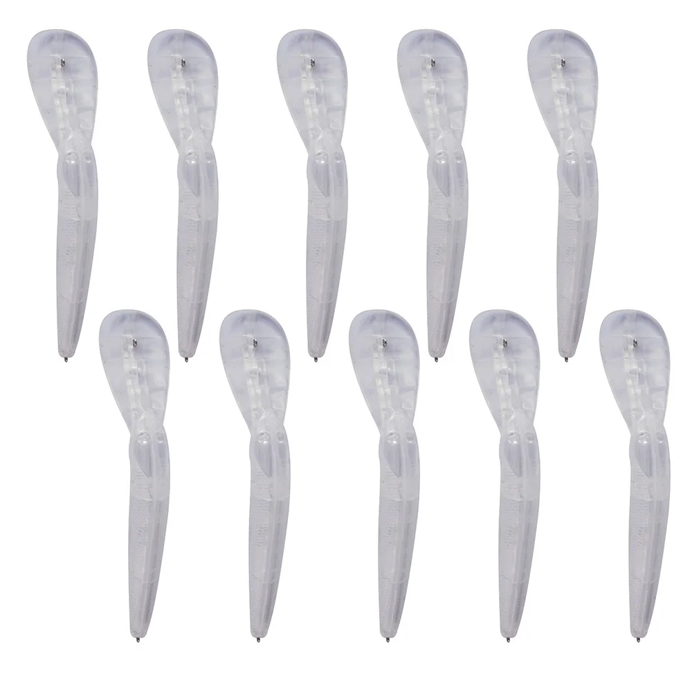 

10x Environment-friendly ABS Plastic Fishing Bait Unpainted Hard Lure Bass Wobbler Crankbait Equipment for Professional Anglers