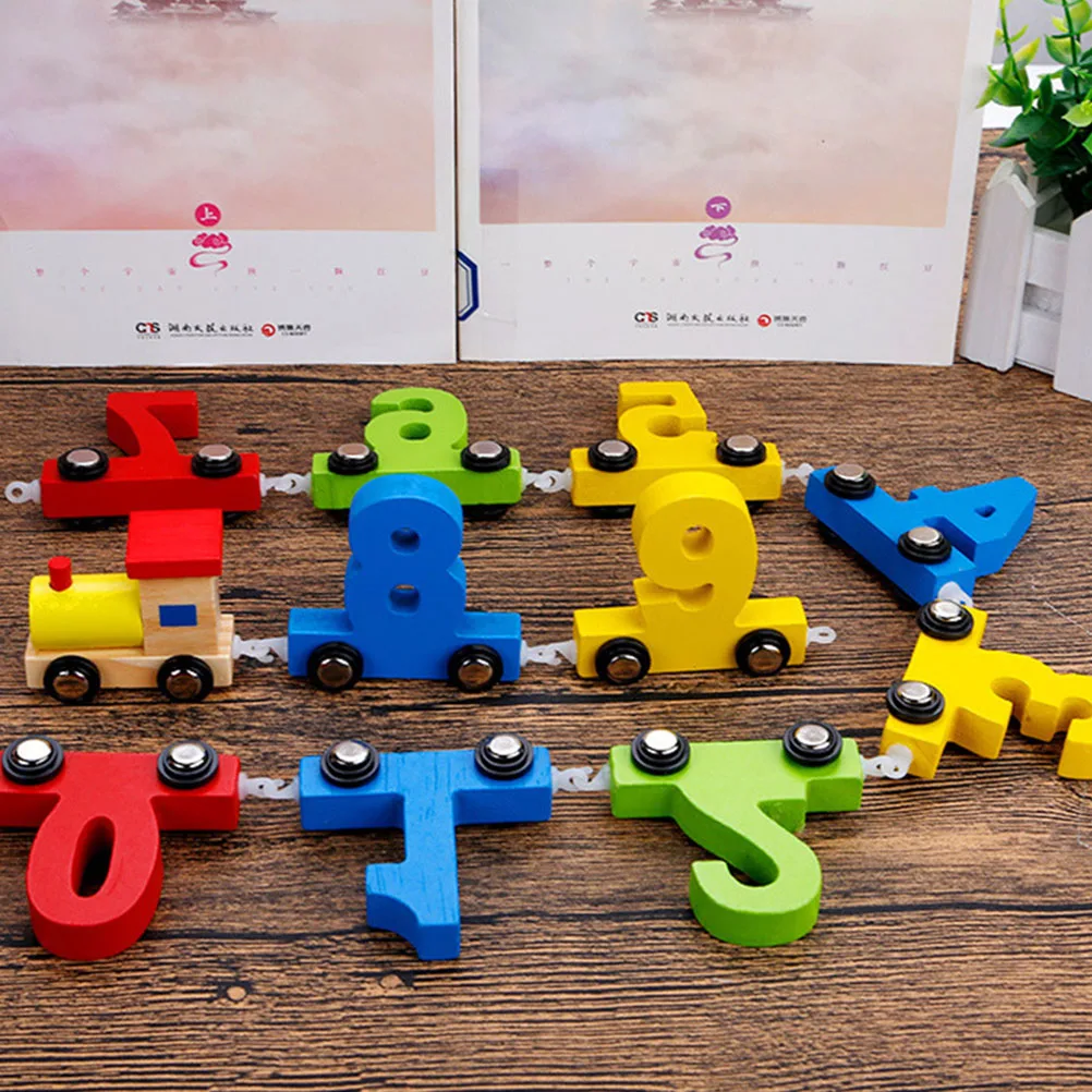 1 Набор мини деревянный поезд игрушка с цифрами 0-9 цифровые деревянные фигурки