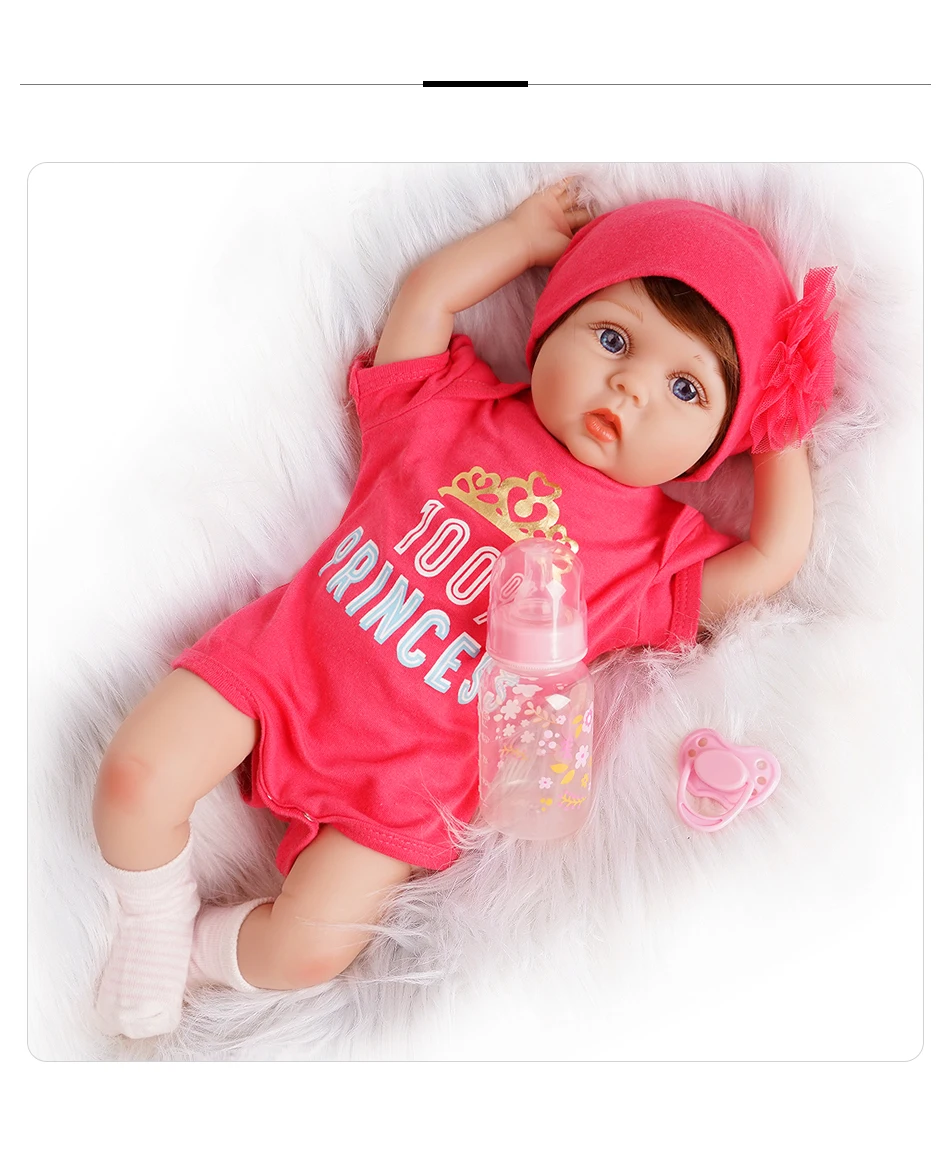 55 см Reborn Baby Doll Girl 2 наряды силиконовый виниловый светильник для новорожденных Розовый и темно-розовый