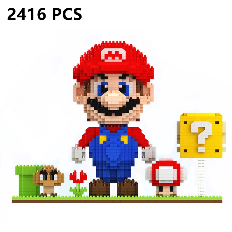 2000 + шт. Супер Марио мини блоки Micro Building Block модель Бросс Луиджи Bros Goomba Piranha завод