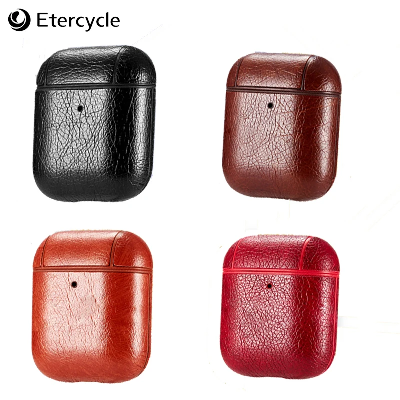 Для Airpods 1 2 Bluetooth беспроводная гарнитура бизнес из искусственной кожи коробка для