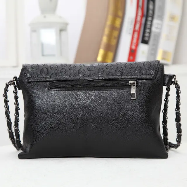 

New Rivet Women Bag PU Leather Shoulder Bags High Quality Skull Bag Punk Underarm Crossbody Bags for Women Chain Messenger Bag