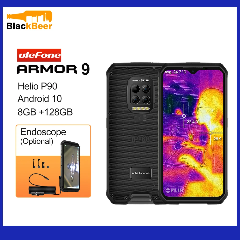 Смартфон Ulefone Armor 9 на базе Android 10 мобильный телефон Восьмиядерный Helio P90 IP68/IP69K |