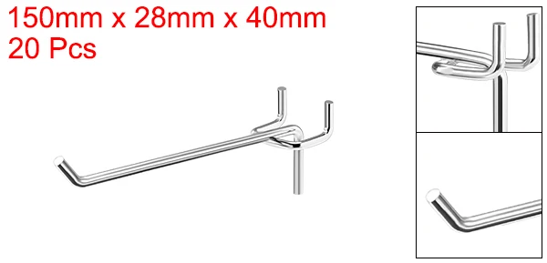 15cm20Pcs Uxcell 5 шт. или 10 шт. или 20 шт. железная сетка настенная Brack Серебряный тон крючки для настенных панелей PEG полки из досок Органайзер ассортимент части - Цвет: 15cm20Pcs