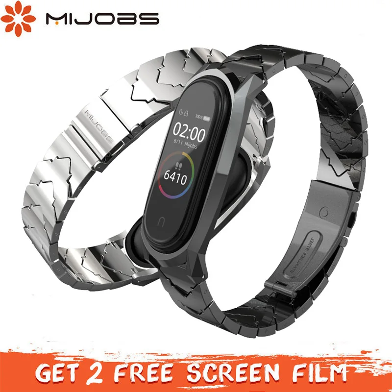 Mi jobs mi band 4 металлический браслет из нержавеющей стали для Xiaomi mi Band 4 mi Band 3 ремешок Смарт-часы mi band 4 correa браслет