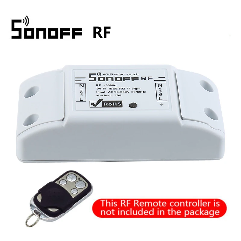 Sonoff RF Itead Sonoff RFR2 wifi беспроводной умный модуль переключателя с 433 МГц РЧ функцией дистанционного управления через приложение eWelink/wifi - Комплект: Sonoff RF
