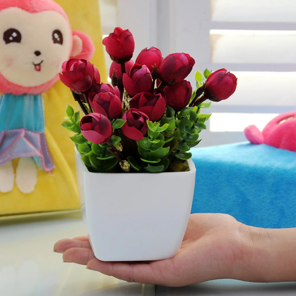 Набор искусственных цветов для гостиной мини украшение дома и офиса пластиковый