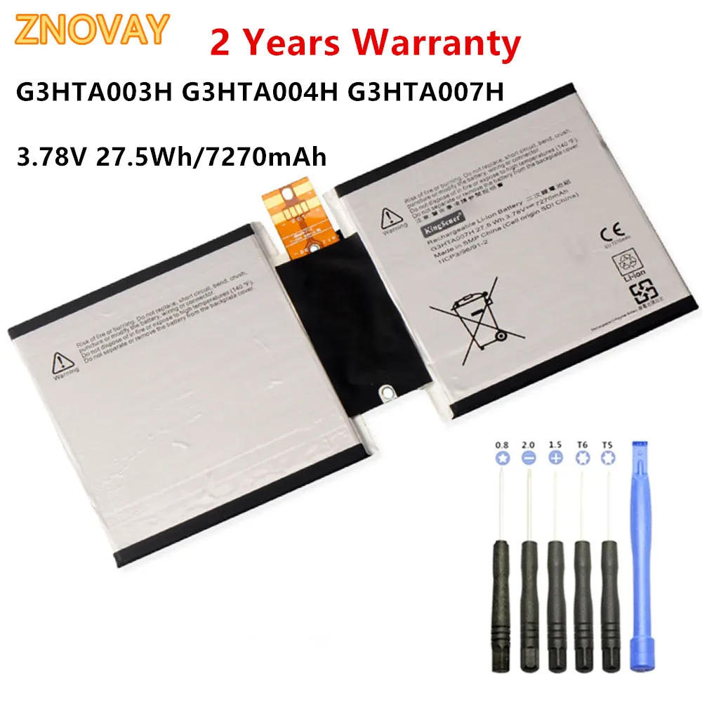 

ZNOVAY G3HTA003H G3HTA004H Laptop Battery For Microsoft Surface Pro 3 1645 Series Tablet PC G3HTA007H 3.78V 27.5WH/7270mAh