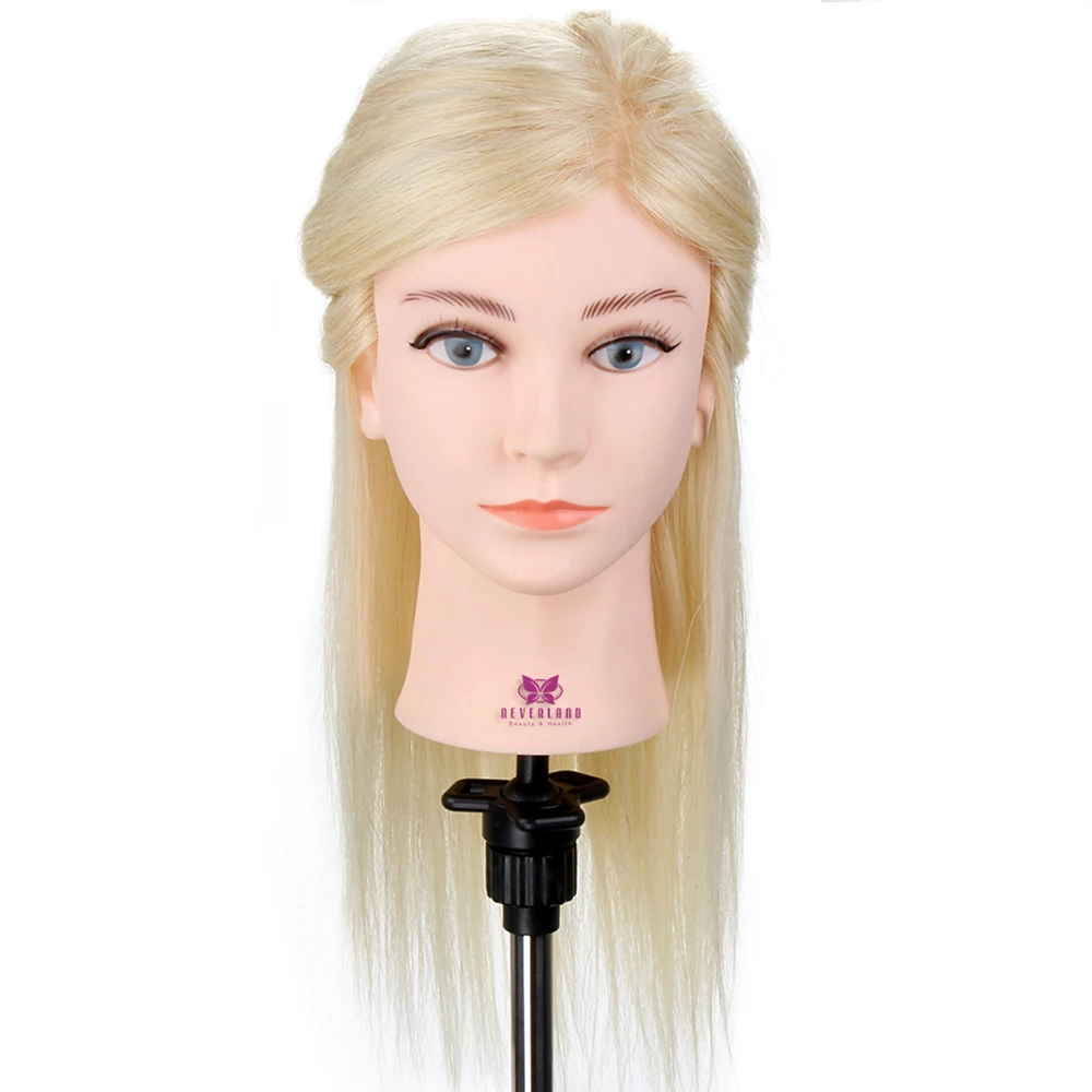 Голова для укладки волос Блонд 100% настоящие волосы тренировочная голова