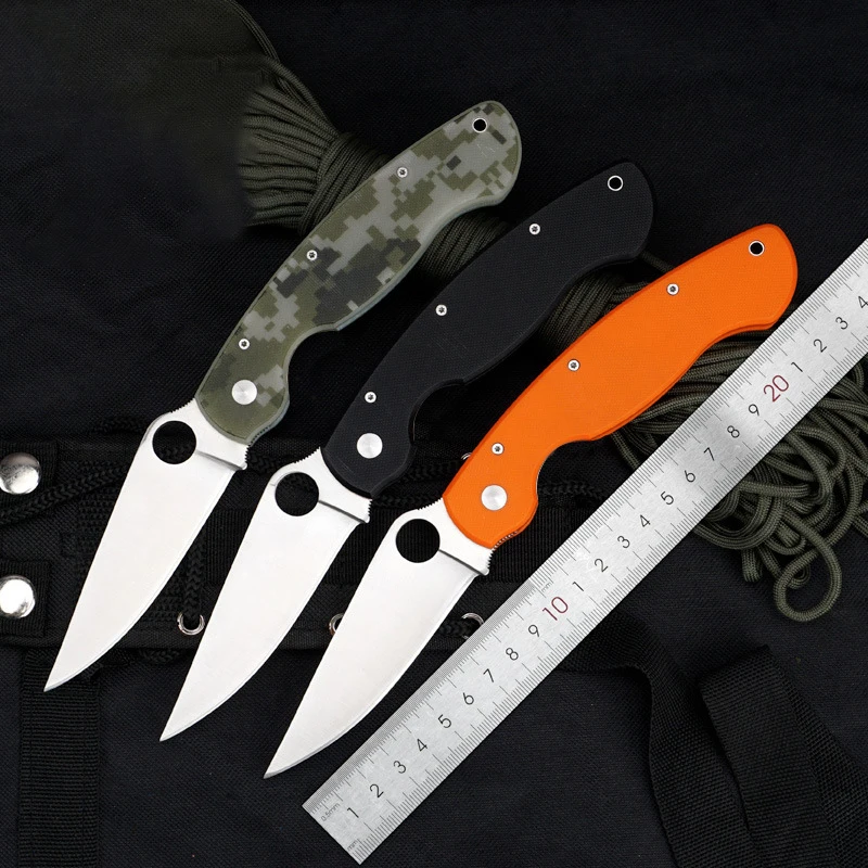 

TUNAFIRE C36 Pocket Folding Knife G10 Handle 440c Blade Tactical Survival Knives Outdoor Camping Hunting Knife Multi Edc Tools
