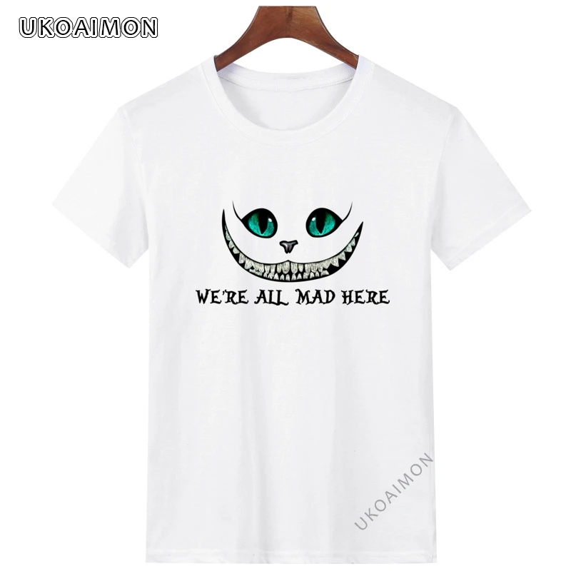 

Новое поступление, мы все сумасшедшие здесь, новейшие футболки унисекс, Мужская футболка из хлопка с круглым вырезом, Молодежная модная фут...