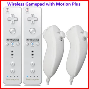 2PCS Remote Controller for Nunchuck Controller for Wii Console Wireless Gamepad with Motion Plus for in Pakistan